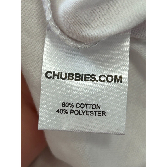 Chubbies The Spring Breaker Tank Top Mens Medium White Sky's Out Thighs Out NWOT - Picture 6 of 8